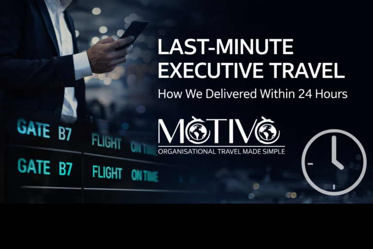 Last-minute executive travel arranged within 24 hours for a senior corporate client, including flights, hotel, and transport